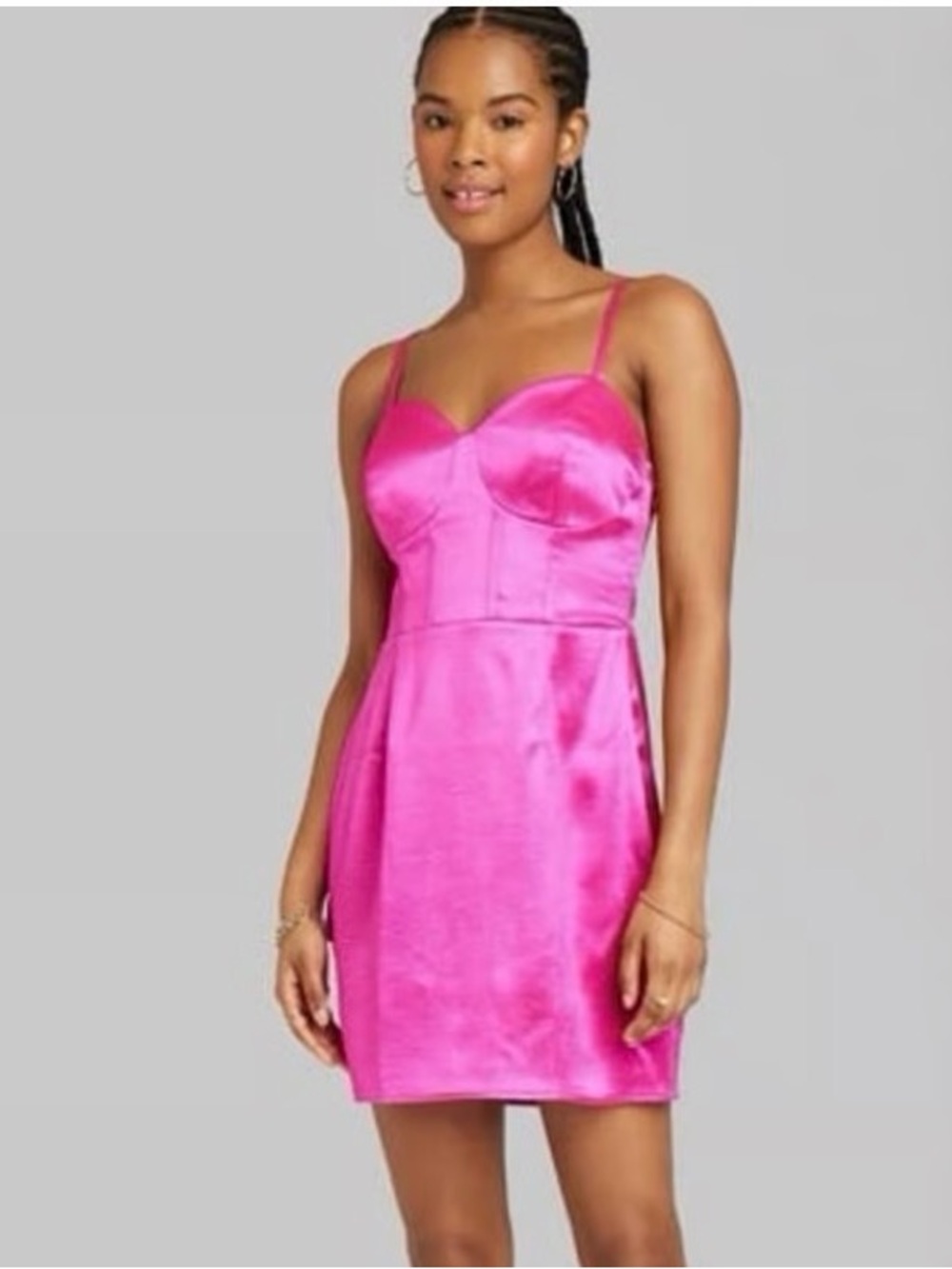 wild fable Hot Pink Corset Bodycon Mini Dress Y2K club night out lace up